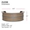 Linea Italia Reception Desk 107 in D X 46 in H, 11.8 ft W X Thermofused Laminate, Walnut ZUI298 - alternate 4